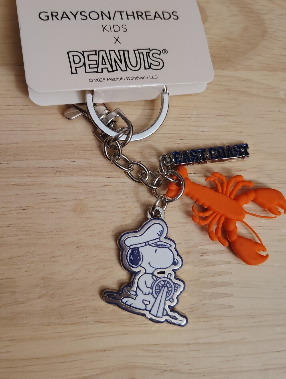 Peanuts X Grayson Threads Sailor Snoopy Lobster Nautical Keychain Accessory